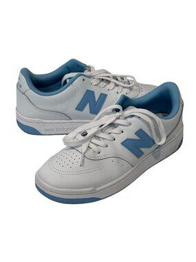 New Balance BB80 White Blue Sneakers Mens 8 Womens 10 Leather Casual